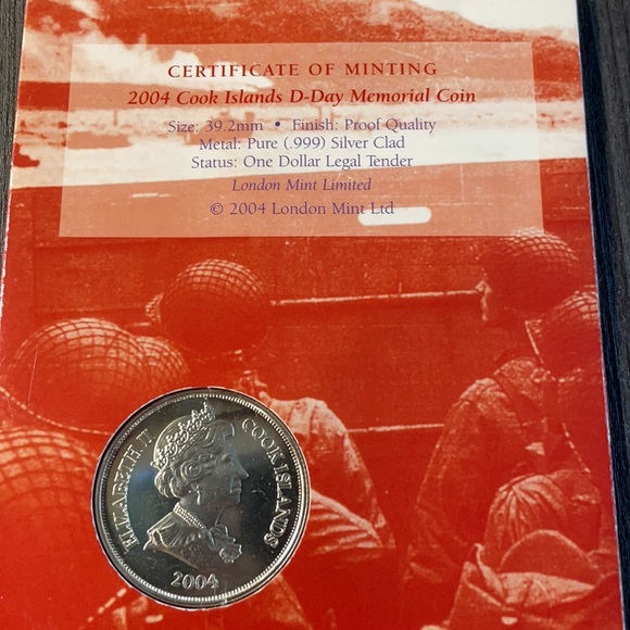 2004 Cook Island D-Day Memorial Silver Coin - Picture 4 of 4